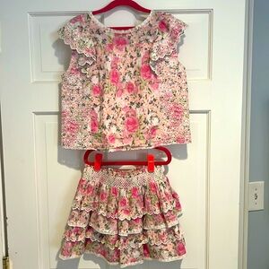 Loveshackfancy girls top and skirt